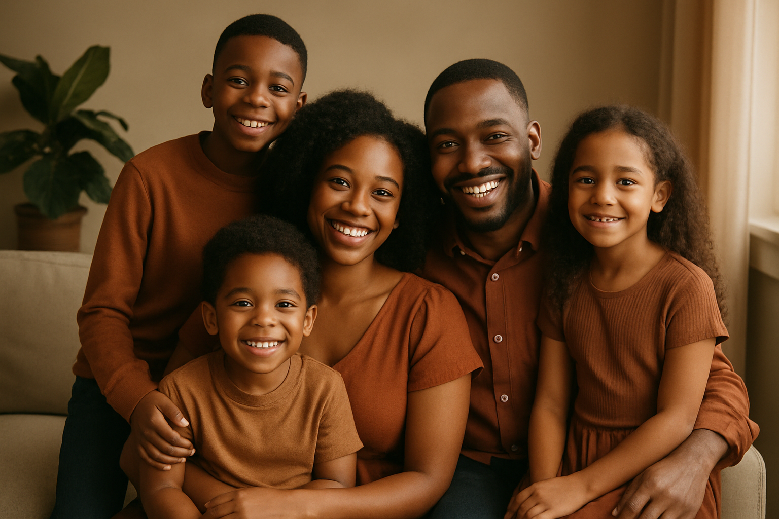 Family portrait of black people